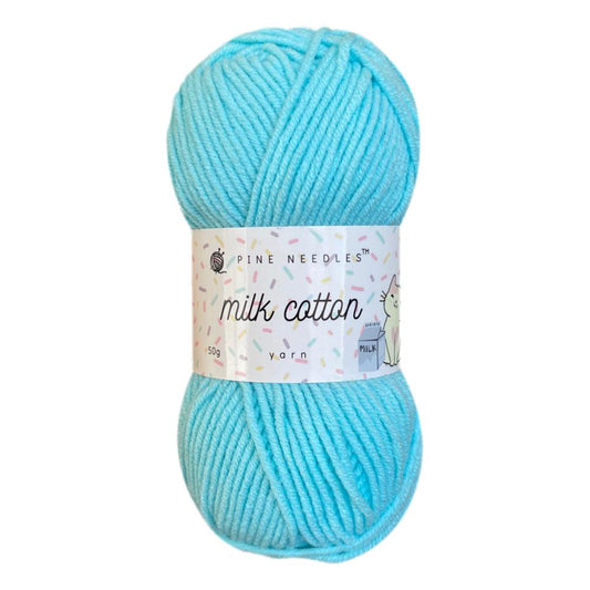 DK Milk Cotton Yarn (1x 50g ball) - Light Blue