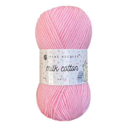 DK Milk Cotton Yarn (1x 50g ball) - Light Pink