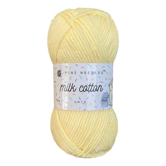 DK Milk Cotton Yarn (1x 50g ball) - Light Yellow