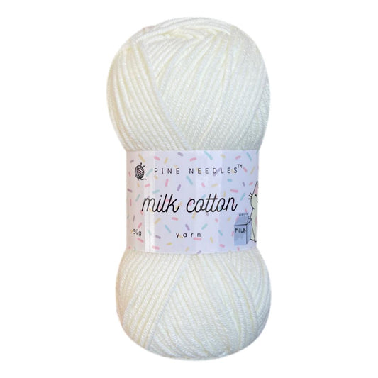 DK Milk Cotton Yarn (1x 50g ball) - Milky White