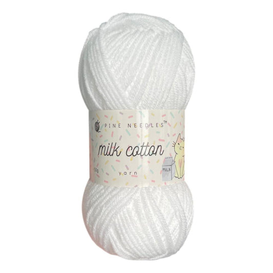 DK Milk Cotton Yarn (1x 50g ball) - White