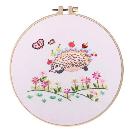 Cute Hedgehog Printed Embroidery Kit