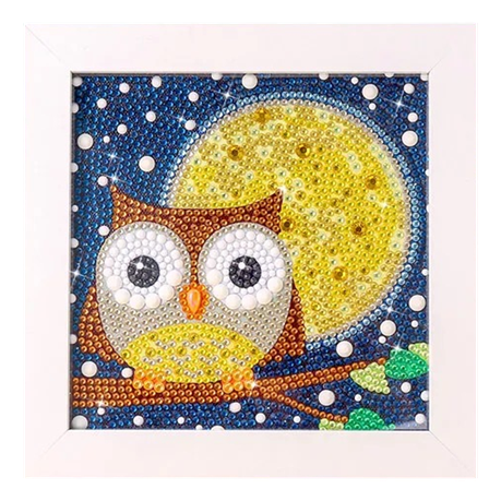 Kids Diamond Painting Kit Owl with Yellow Moon